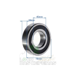 6009.2RS.HCH_ROLAMENTO 6009 45 X 75 X 16 - Image 3